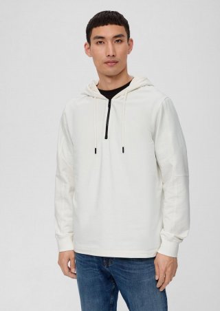 s.Oliver Hoodie aus Baumwollstretch - weiß
