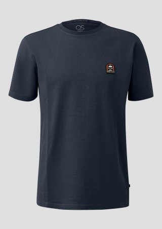 s.Oliver T-Shirt aus schwerer Jerseyware mit gesticktem Patch - tiefblau