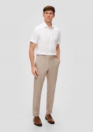 s.Oliver s.O PURE: Anzughose mit feiner Webstruktur - helles beige