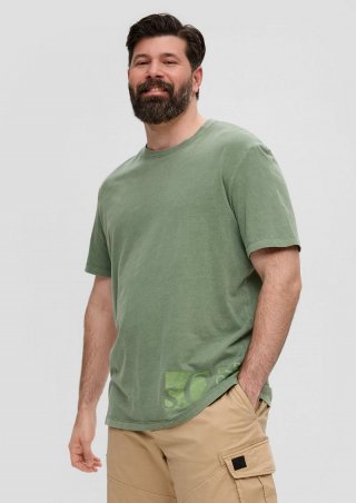 s.Oliver T-Shirt mit Label-Print - tannengrün
