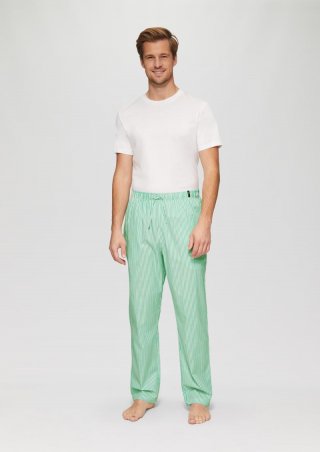 s.Oliver Pyjama-Hose aus reiner Baumwolle - grün