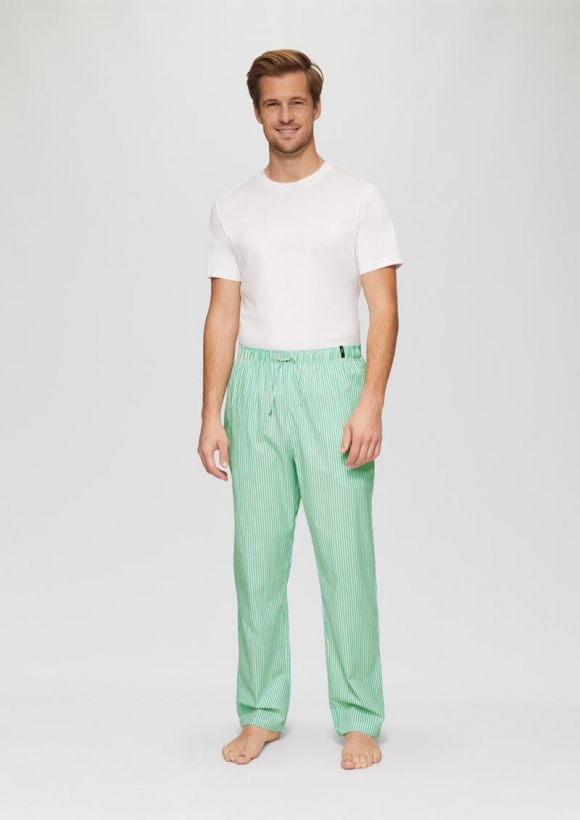 s.Oliver Pyjama-Hose aus reiner Baumwolle - grün