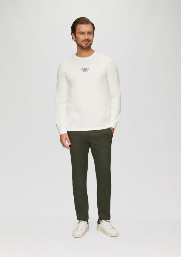 s.Oliver Austin: Chino im Slim Fit aus Baumwollstretch - olivgrün
