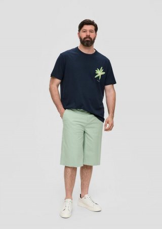 s.Oliver Bermuda-Hose mit Gürtelschlaufen - ozeangrün