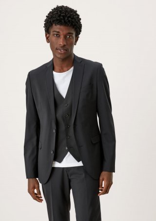 s.Oliver Slim Fit: Sakko mit Hyperstretch - schwarz