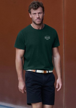 s.Oliver Phoenix: Baumwoll-Shorts mit Flechtgürtel - navy