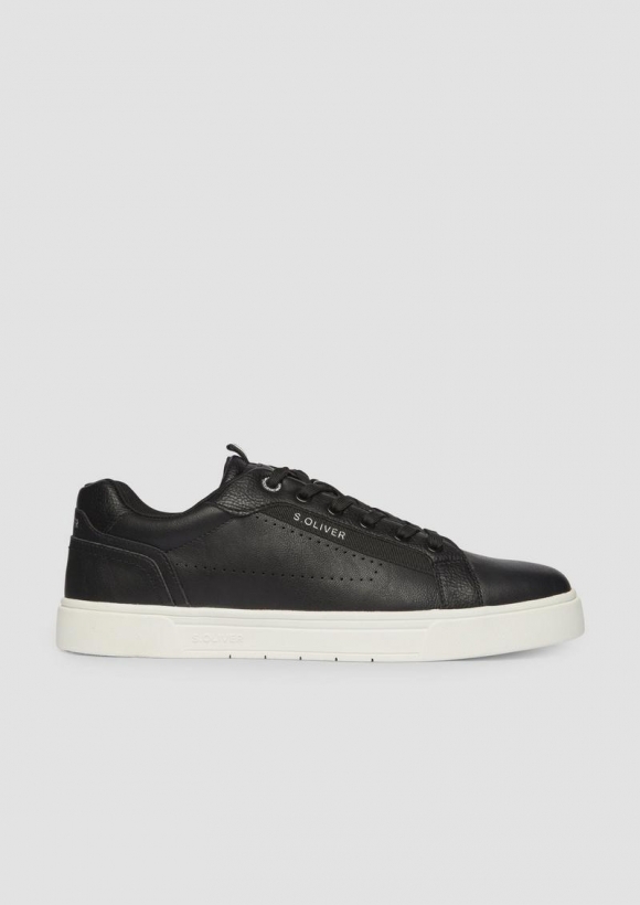 s.Oliver Sneaker in Leder-Optik - schwarz