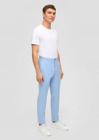 s.Oliver s.O PURE: Anzughose aus Stretch-Fabric - himmelblau