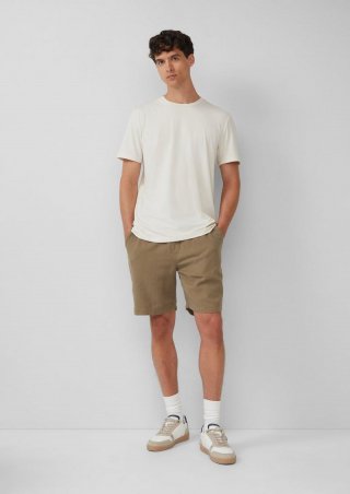 s.Oliver Detroit: Strukturierte Baumwoll-Shorts im Relaxed Fit - olivgrün