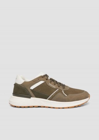 s.Oliver Sneaker mit Kontrast-Details - olivgrün