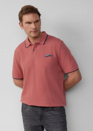s.Oliver Poloshirt aus Piqué mit Stickerei und Ford®-Artwork - himbeere