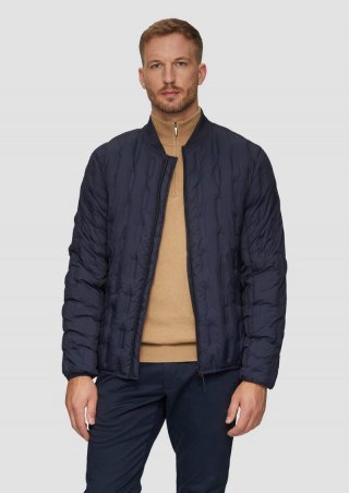 s.Oliver Leichte Steppjacke mit Strickkragen - navy