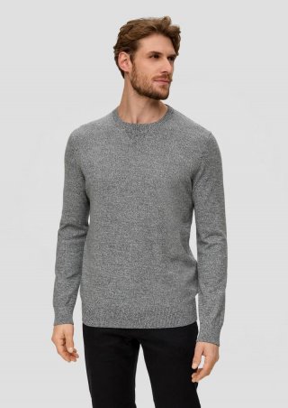 s.Oliver Strickpullover aus Effektgarn - dunkelgrau