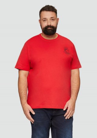 s.Oliver Baumwollshirt mit Frontprint - rot