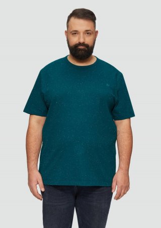 s.Oliver Kurzärmeliges Crew-Neck-Shirt mit Logo - petrol