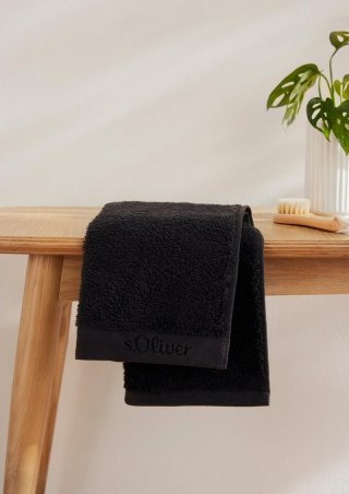 s.Oliver Gästehandtuch aus reiner Baumwolle - schwarz