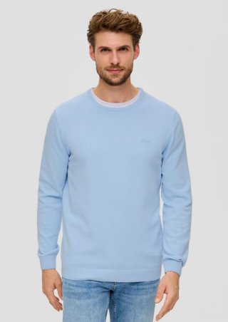 s.Oliver Strickpullover mit Logo - himmelblau