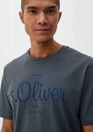 s.Oliver Labelshirt aus Jersey - schiefergrau