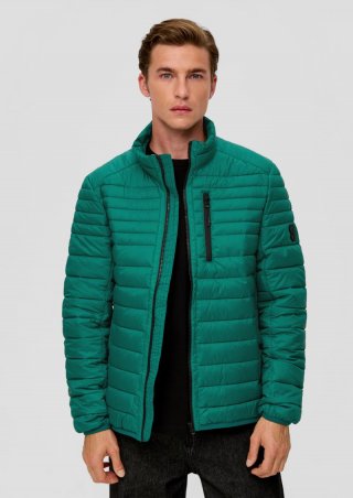 s.Oliver Steppjacke mit Label-Patch - tannengrün