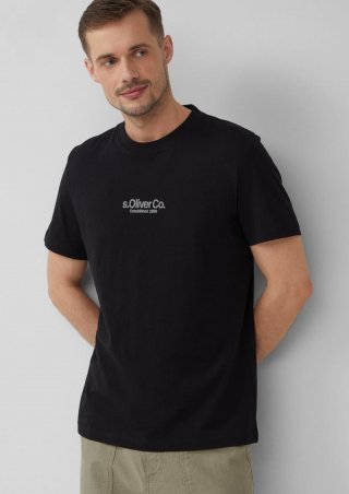 s.Oliver T-Shirt aus Baumwolle mit Logo-Print - schwarz