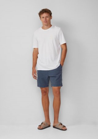 s.Oliver Gewaschene Shorts aus Strukturware - tiefblau