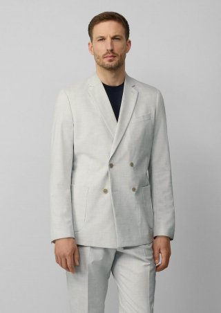 s.Oliver s.O PURE: Zweireihiges Sakko im Slim Fit - creme