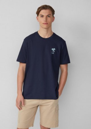 s.Oliver T-Shirt mit Frontprint - tiefblau