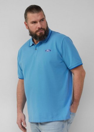 s.Oliver Poloshirt aus Piqué mit Stickerei und Ford®-Artwork - blau