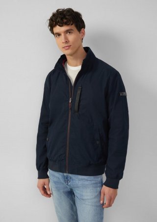 s.Oliver Outdoor-Jacke mit Stehkragen und Kontrast-Details - navy