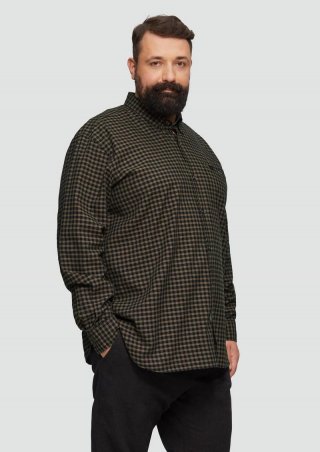 s.Oliver Regular Fit: Kariertes Hemd mit Button-Down-Kragen - schwarz