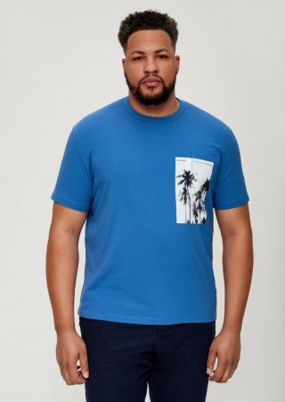 s.Oliver T-Shirt aus Baumwollstretch - blau