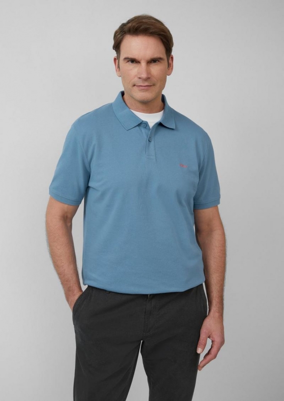 s.Oliver Poloshirt aus Baumwollpiqué - hellblau