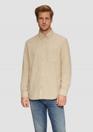 s.Oliver Regular Fit: Button-down-Hemd aus Strukturware - beige