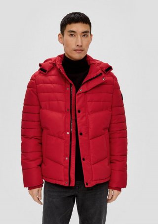 s.Oliver Steppjacke mit abnehmbarer Kapuze - chilirot