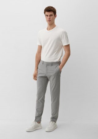 s.Oliver Slim: Hose aus Viskosemix - taubengrau