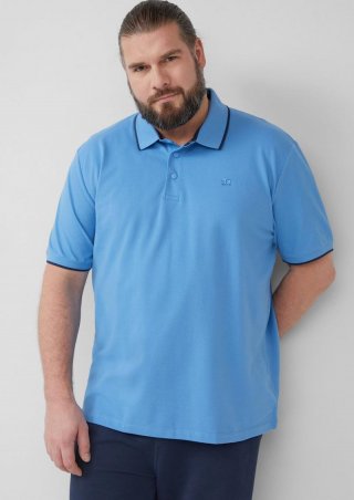 s.Oliver Sportives Piqué-Poloshirt mit Kontrast-Details - royalblau