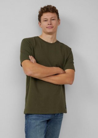 s.Oliver T-Shirt aus Strukturware - olivgrün