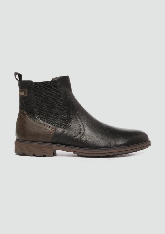 s.Oliver Warm gefütterte Chelsea Boots in Leder-Optik - schwarz