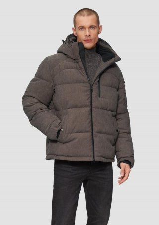 s.Oliver Wasserabweisende Steppjacke in Cord-Optik - hellbraun