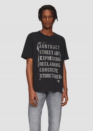 s.Oliver T- Shirt mit Frontprint - schwarz