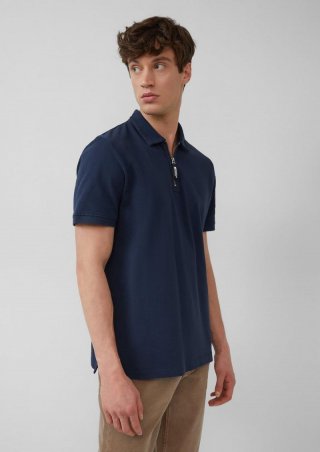 s.Oliver Poloshirt mit Reißverschluss und Ärmeltasche - tiefblau