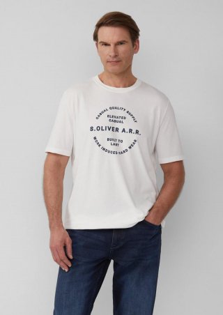 s.Oliver T-Shirt mit Artwork - weiß