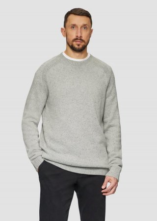 s.Oliver Crew-Neck-Pullover mit Farbeffekt - grau meliert