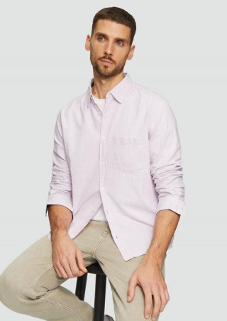 s.Oliver Regular Fit: Kariertes Hemd aus Baumwolle - lavendel
