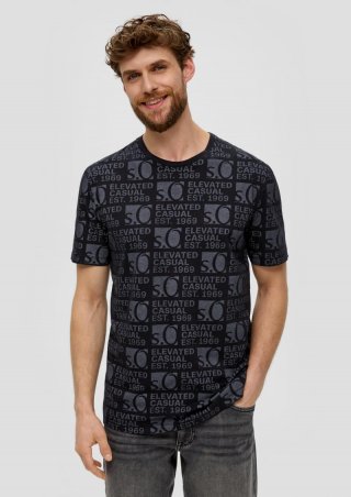 s.Oliver T-Shirt mit Logo-Print - schwarz