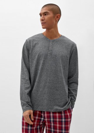 s.Oliver Meliertes Langarmshirt - schiefergrau