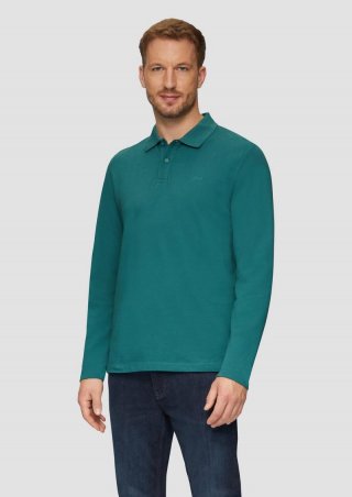 s.Oliver Poloshirt aus Piqué mit Logo-Stickerei - petrol