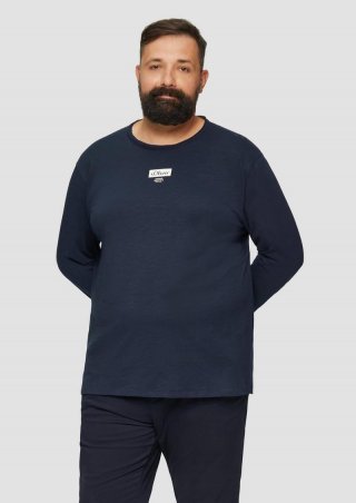 s.Oliver Longsleeve mit Print-Detail - navy