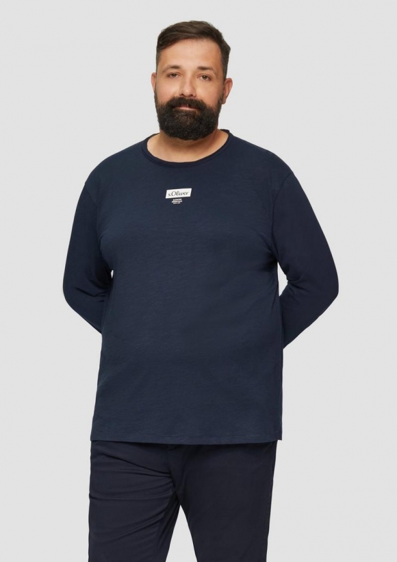 s.Oliver Longsleeve mit Print-Detail - navy
