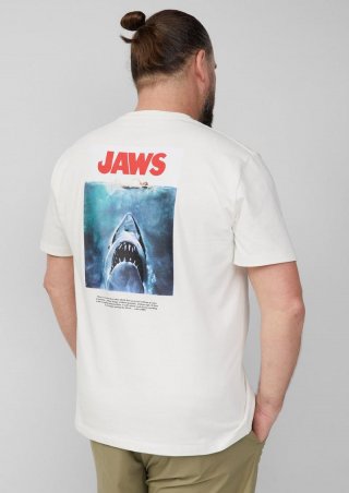 s.Oliver T-Shirt aus Heavy Jersey mit Jaws© UCS LLC Artwork - weiß